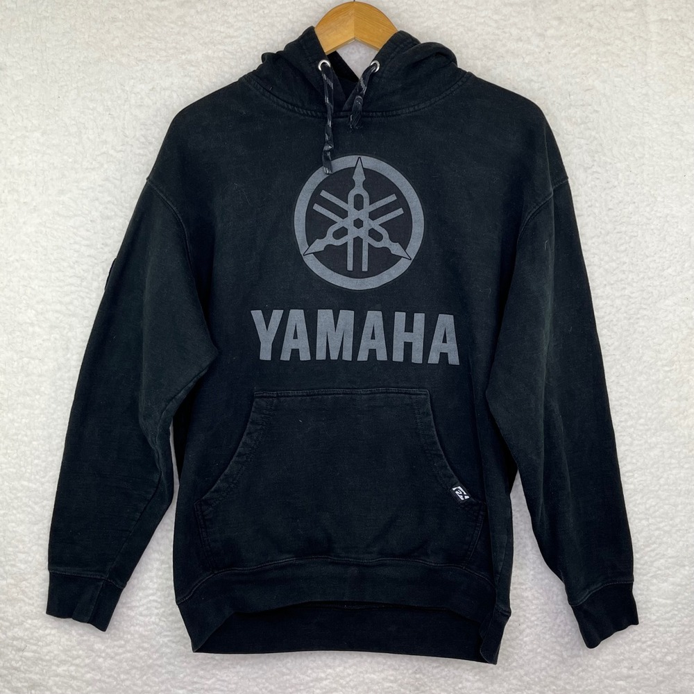 Yamaha Factory Effex Mens Black Graphic Logo Pullover Hoodie Sweatshirt Large